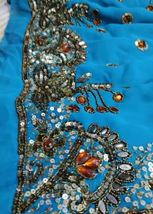 Stunning Blue Embellished Saree