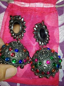 Bohemian Multicolor Jhumka Earrings