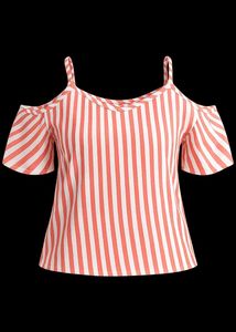 Women’s Stylish Striped Cold Shoulder Top | Casual
