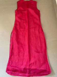 Vibrant Pink Floral Sleeveless Kurta Set