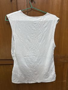 Sleek Grey V-Neck Sleeveless Top