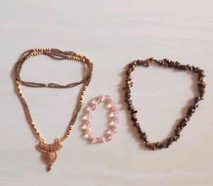 Combo of Stone Mala, Mangalsutra, Bracelet