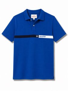 Hollister Vintage Blue Striped Polo T-Shirt