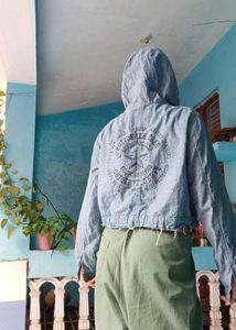 Denim Hooded Jacket