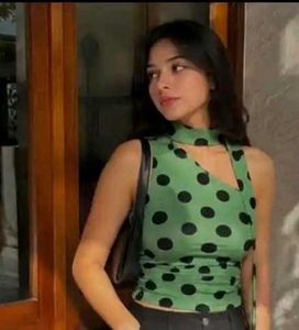 Chic Polka Dot Halter Neck Top
