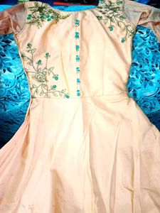 Elegant Peach Embroidered Anarkali