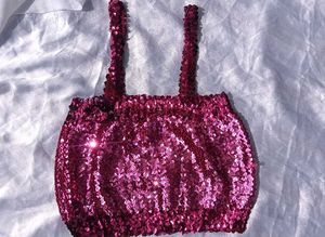 Brand New (Veramont) Pink Sequin Blouse/ Crop Top