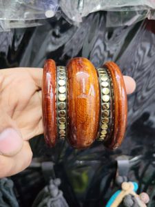 Emerald Green Bangles with Gold Accents