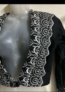 Embroidered Black Cropped Bolero