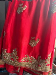 Elegant Red Embroidered Saree