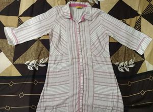 Striped Cotton Shirt-Style dresses👗