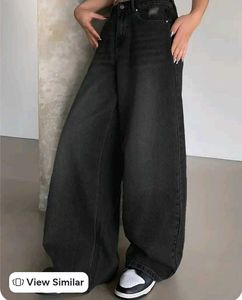 Baggy Wide Leg Black Denim Jeans