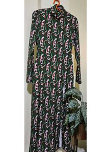 Stylish Printed Midi Dress with Slit