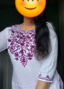 Embroidered White Tunic Top