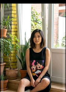 Minnie Mouse Graphic Print Black Dress