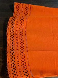Bright Orange Cutwork Top