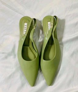 Stylish Light Green Slingback Heels