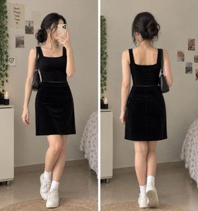 Black Velvet Mini Skirt