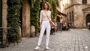Brand new Chic Women's White Slim Fit Pants
