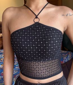 Sparkly Halter Neck Crop Top