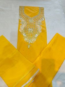 Chanderi Suit Kadai With Duptta