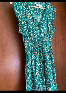 Green Floral Mini Dress