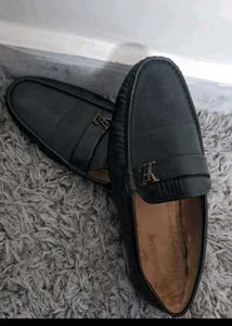 Black Loafers with Metal Accent