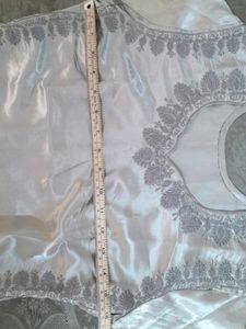 Satin Embroidered Kurta