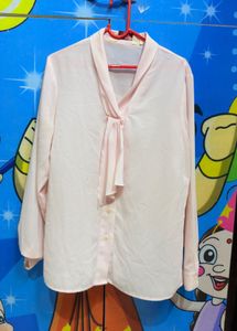 Elegant Pink scarf shirt
