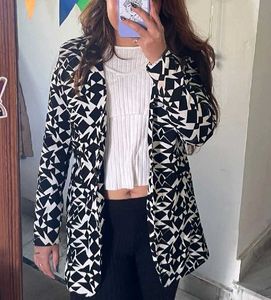 Geometric Print Blazer