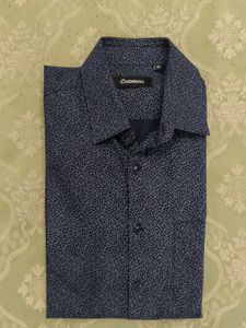 Men's Dark Blue Patterned Shirt