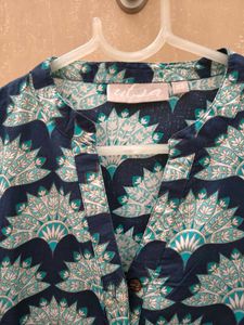 Blue floral print Kurta