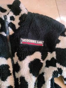 Cow Print Fleece Jacket🐄🤠🩰📦🪞🍂