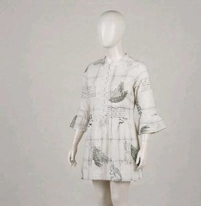Elegant White Printed Kurta for Women