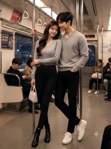 Uniqlo Unisex Grey V-Neck Sweater Pullover Winter