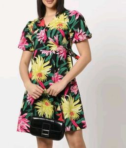 Vibrant Floral Print Dress
