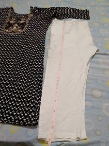 Elegant Black &amp; White Embroidered Kurti Set of 2