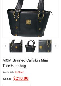 MCM Black Leather Tote Bag