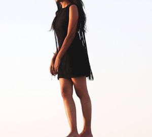FOREVER 21 Black Fringe Detail Dress