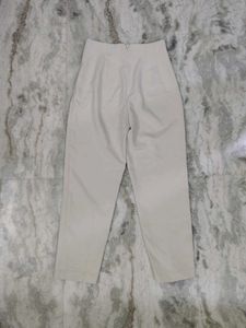 High-Waisted Cream Trousers