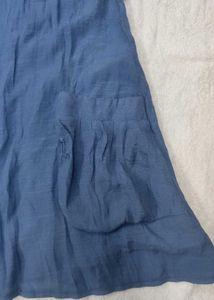 Boho Blue Linen Blend Dress