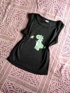 Black Dinosaur Tank Top