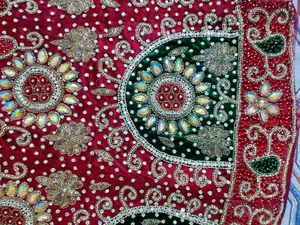 Designer Bridal Maroon Lahanga