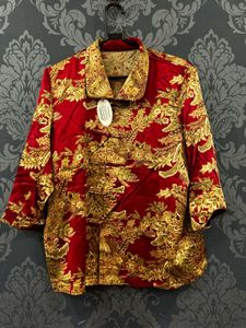 Elegant Red Floral Print Blouse