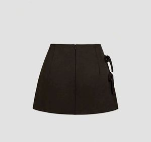 Chic Brown Skirt with Bow Detail