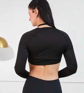 Black Long Sleeve Crop Top
