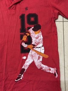 Men's Red Baseball Polo T-Shirt