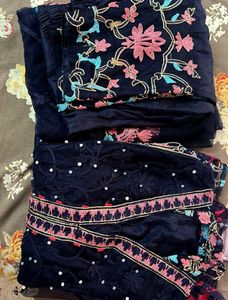 Elegant Navy Blue Embroidered Suit