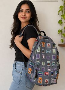 Cute Stamp Print Backpack