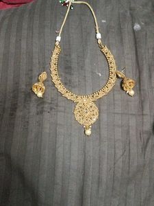 Gold Tone Necklace and Earring Set